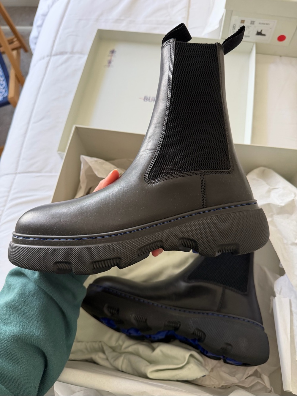 Burberry Black Leather Chukka Chelsea Boot